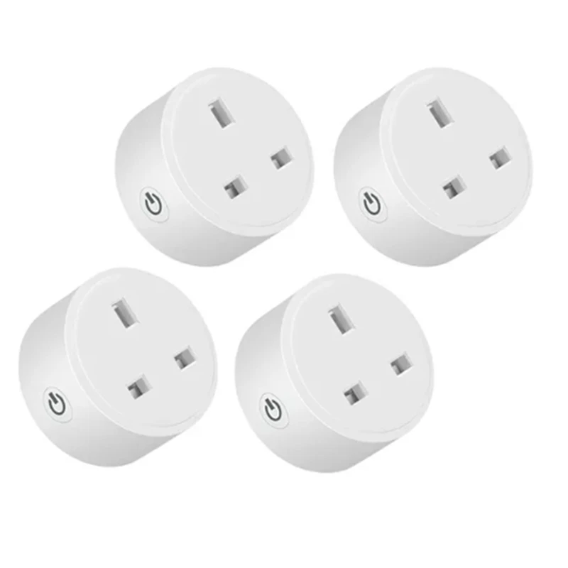 4 Pcs Tuya Zigbee Smart Socket 16A Home Powers Monitor Powers Outlet Smart Life Voice Control Alexa Timing DIY UK Plug Durable