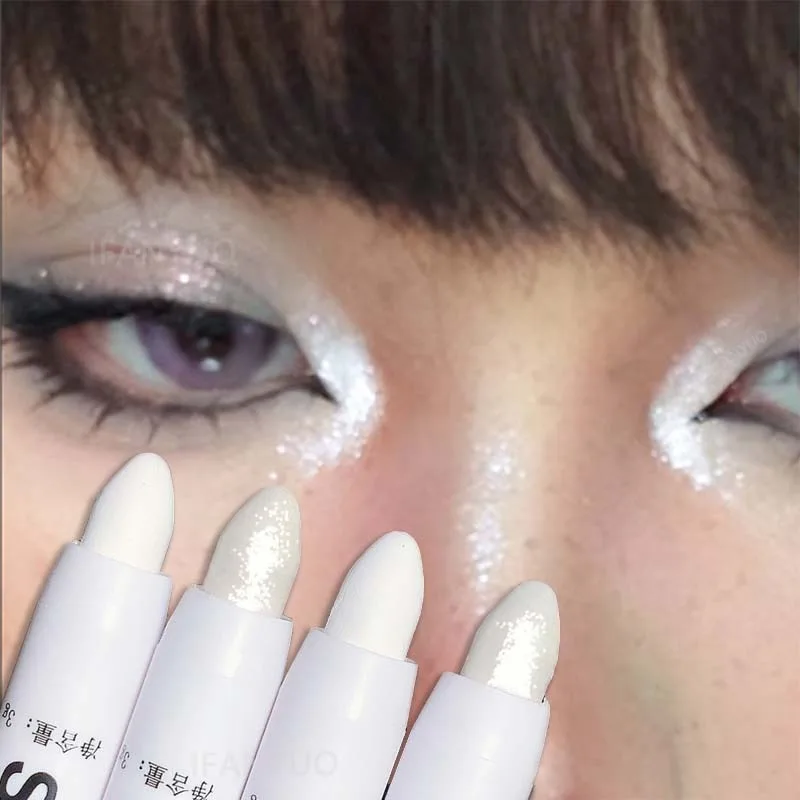 Shimmer Highlight Stick Pearlescent Matte White Eyeshadow Stick Glitter Lying Silkworm Pen Eye Brighten Highlighter Makeup Pen