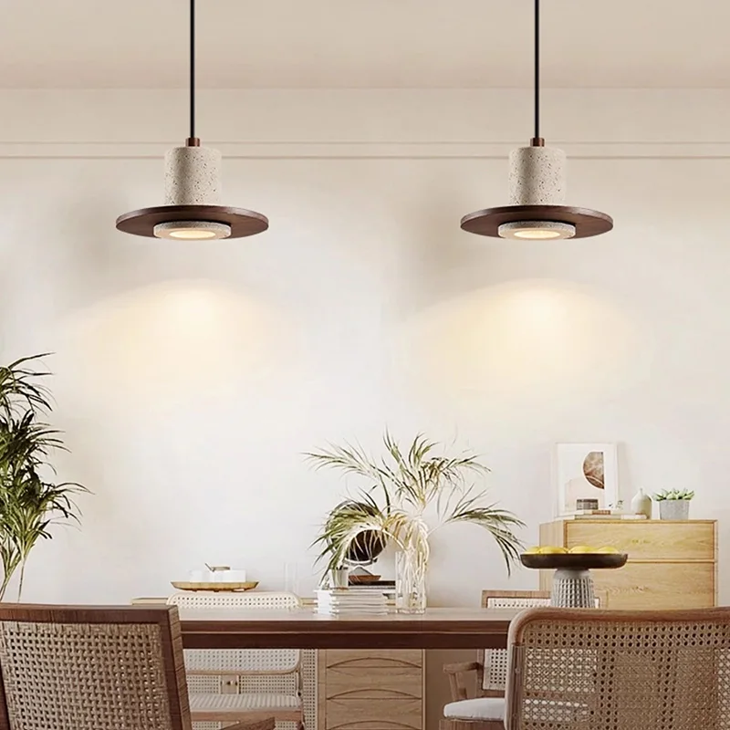 Retro bedroom headboard pendant light designer 2025 new retro wabi sabi style adjustable bar counter restaurant lighting lamp