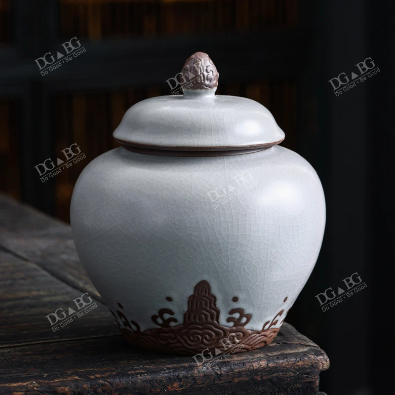 Funeral Urns For Ashe Human Cremation Memorial Ash Holder Keepsak Souvenirs Gift Chinese-Style Leaf Ceramic Storage Decoration