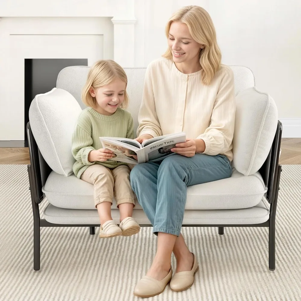 

Accent Chair, Oversized Living Room Chairs, Modern Armchair with Side Storage Pockets, Comfy Reading Chair with 2 Soft Pillow