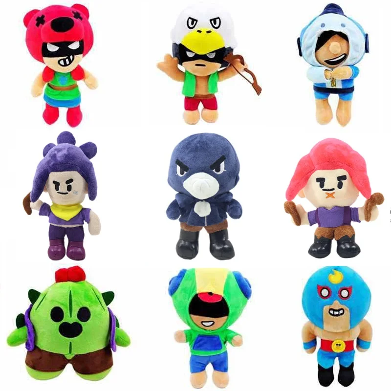 NEW 25cm Hot Supercell Game Plush Toy Spike Shelly Clot Leon Poco Stuff Pillow Dolls Game Characters For Children Birthday Gifts