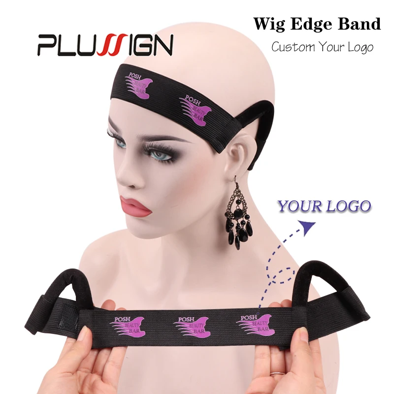 Plussign Custom Logo Wig Bands To Melt Lace 10/20pcs Wig Headband With Ear Hanger 3/3.5cm Wig Accessories Elastic Band For Wigs