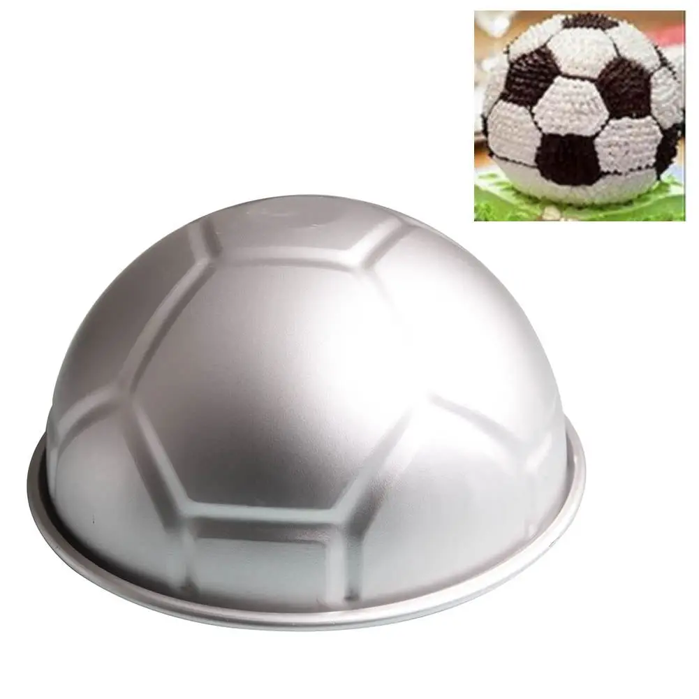 

1 PCS 3D Half Round Ball Shaped Football Cake Mold 8 inch Thickening Aluminum Alloy Mould Birthday Baking Pan