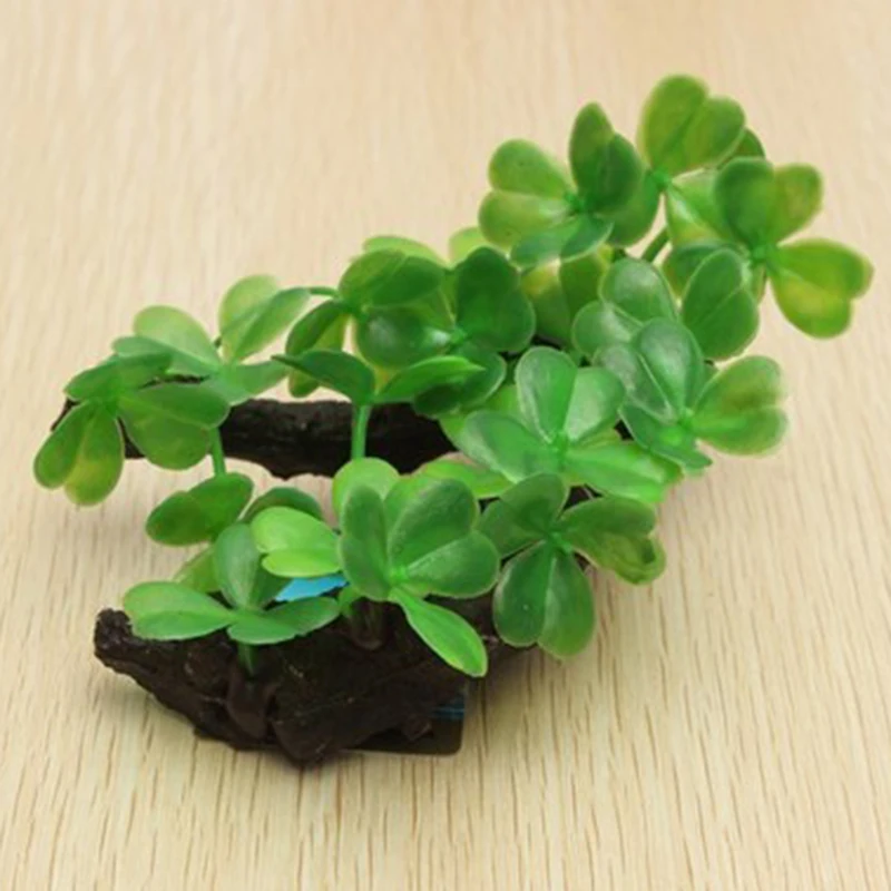 Realistic Aquarium Artificial Plant with Wood Ornament Decoration for Fish Tank Enhance the Beauty of Your Aquarium