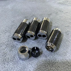 2/4pcs Stainless Steel Carbon Fiber Pants 11mm to 2x7mm Boot Y Spliter 1 To 2 DIY Wire Connector Black Speaker Cable Boots