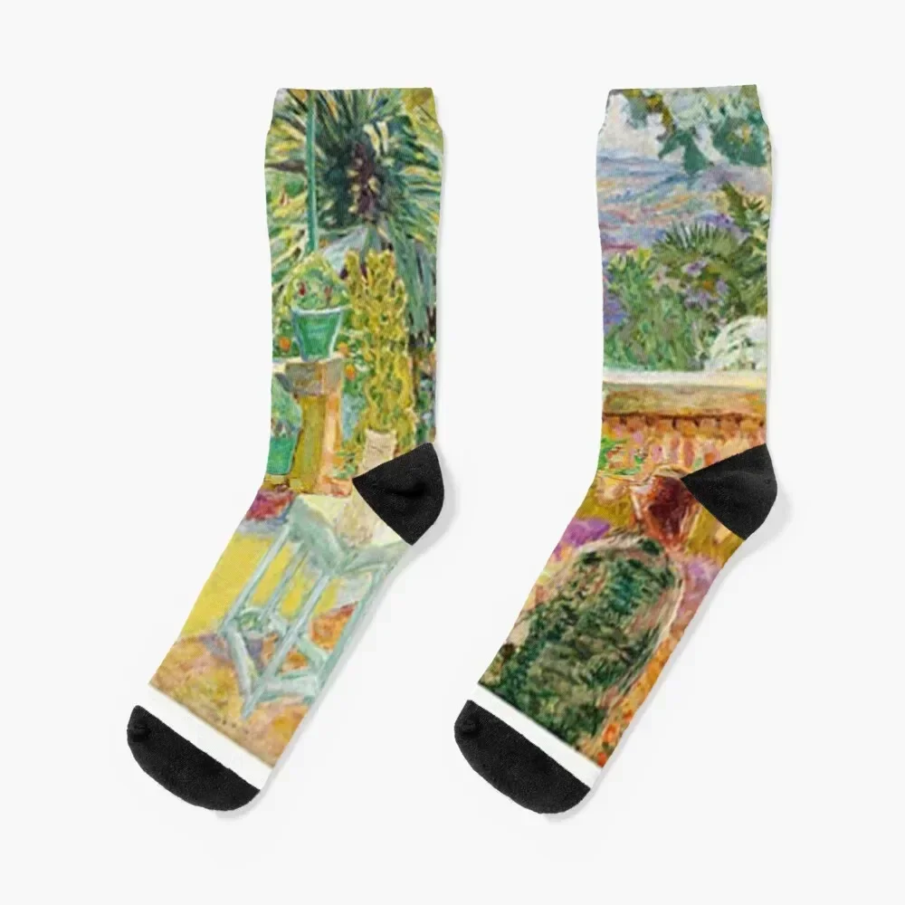 

Pierre Bonnard - The Terrace at Grasse Socks floral japanese fashion funny sock Crossfit Socks Women's Men's