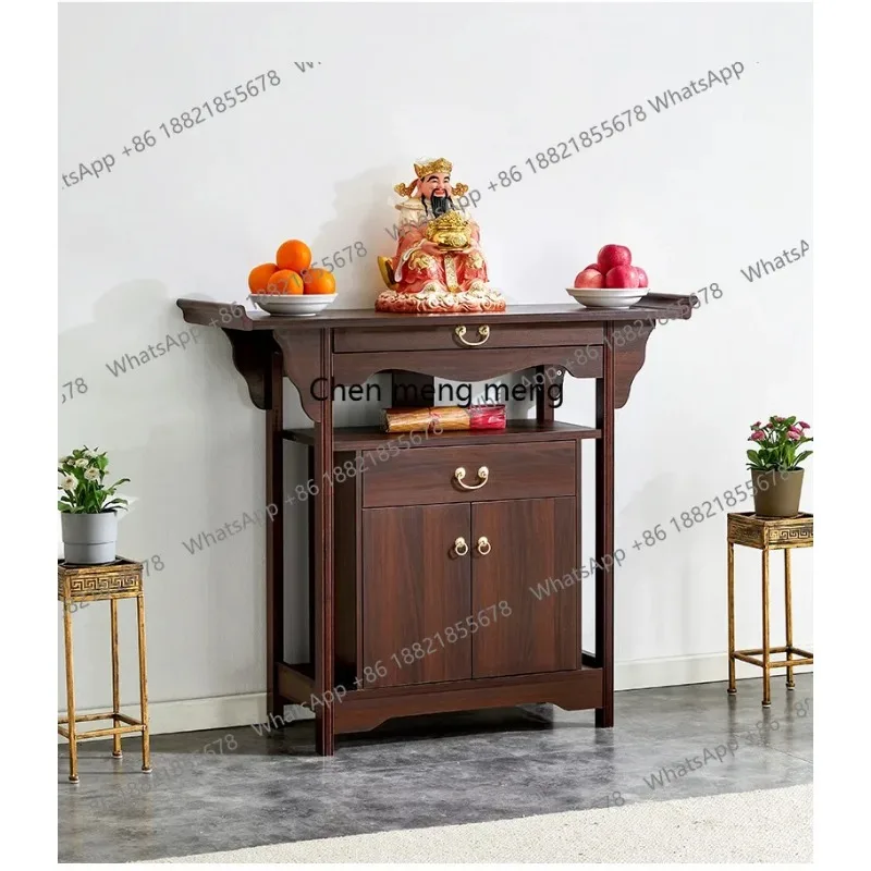 dd182dd182DD182Medieval wooden god of wealth offering table household living room incense casket offering table new Chinese styl