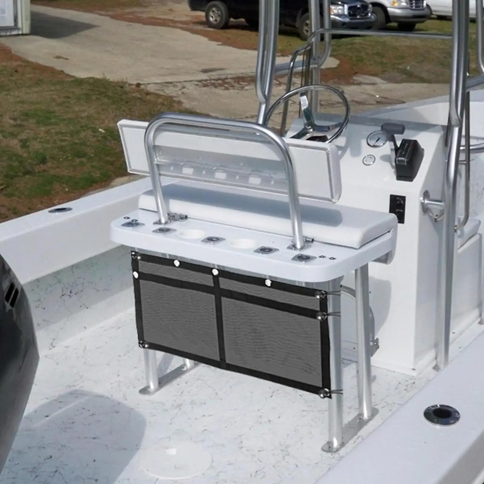 حقيبة تخزين كابينة القارب، منظم شبكي معزز، حقيبة شبكية من البوليستر للملحقات البحرية الترفيهية #4