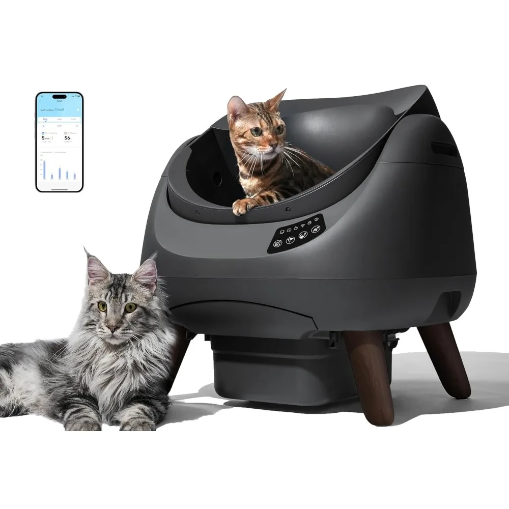 new Self Cleaning Cat Litter Box Open-X, 5G & 2.4G WiFi, Safe Anti-Pinch Automatic Litter Box Open Top, AI Waste, Customized