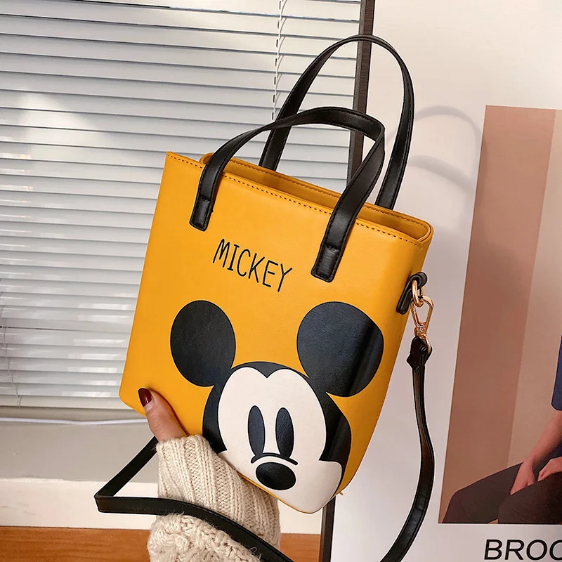 Disney Mickey Mouse กระเป๋าถือ Crossbody กระเป๋าการ์ตูนตัวเลข PU กระเป๋าสะพายกระเป๋าเป้สะพายหลัง Tote กระเป๋าผู้ใหญ่ผู้หญิงคริสต์มาสของขวัญ