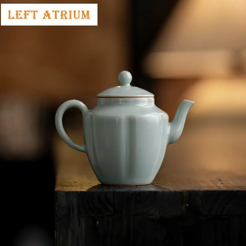 

120ml Yaozhou Kiln Handmade Ceramic Teapot Boutique Tea Infuser Pot Tea Maker Kettle With Filter Teaware Accessories Decoration