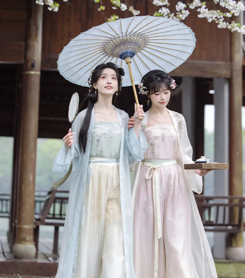 

Новый ханьфу для женщин, фиеста, карнавал, Хэллоуин, косплей, верхнее платье с рукавами, брюки на бретелях в стиле песен