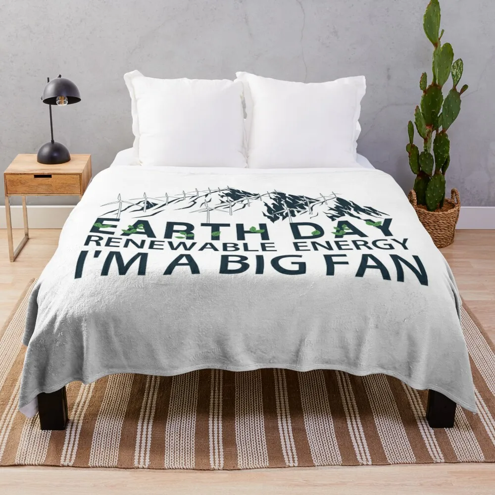 Renewable Energy Fans Cool Wind Turbine for earth day Lovers Throw Blanket Designers Flannels Blankets