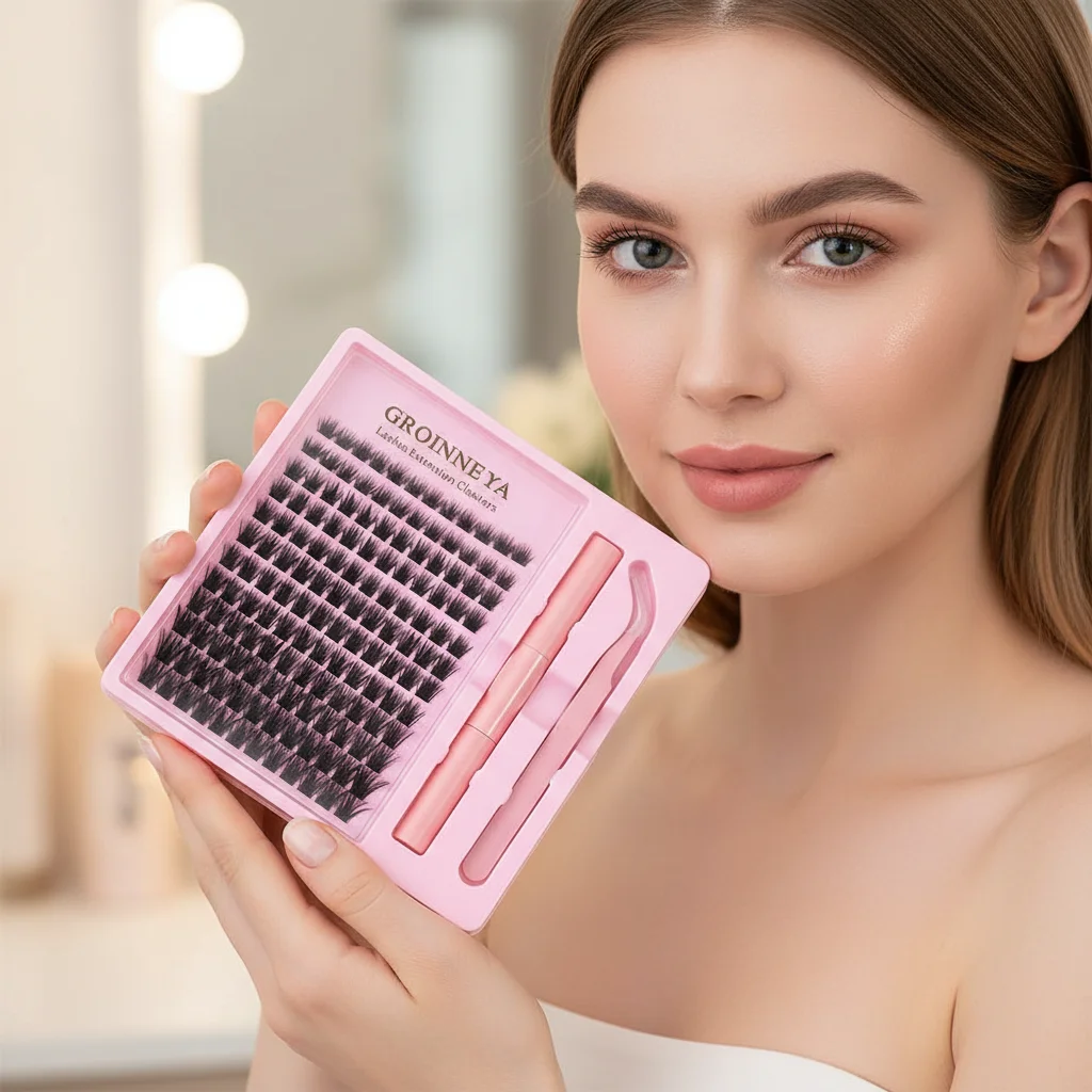 Wimpern-Cluster-Set, komplettes Set mit Pinzette, wiederverwendbar für die Selbstapplikation, Make-up, einzelne Wimpernverlängerungen, 8-16 mm Mix-Wimpern