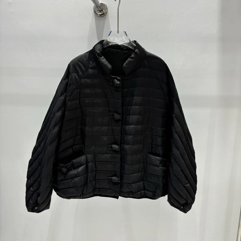 Schinteon Women 90% White Duck Down Jacket Autumn Winter Casual Loose Over Size Warm Outwear Stand Collar Coat High Quality 2024
