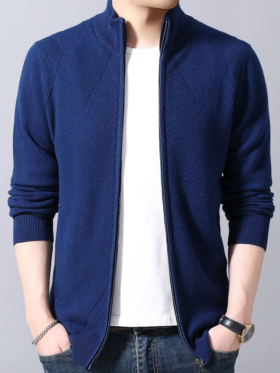 

Mens Winter Cardigan zipper Sweater Male Knitted thick Winter Korean Style Fashion Casual Knitted men Sweatercoats