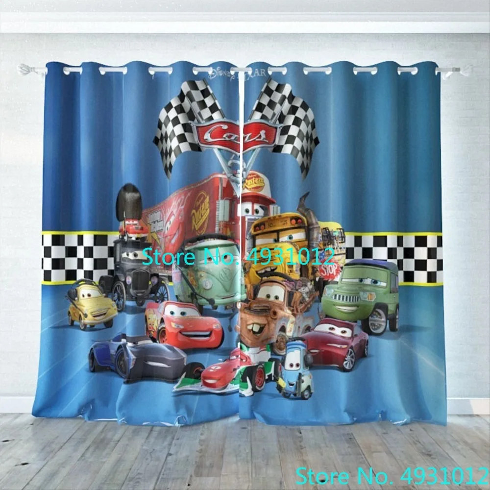 

Cartoon Blackout Curtains Lightning McQueen 95 Cars Thermal Insulated Darkening Window Drapes for Kids Child Bedroom Living Room