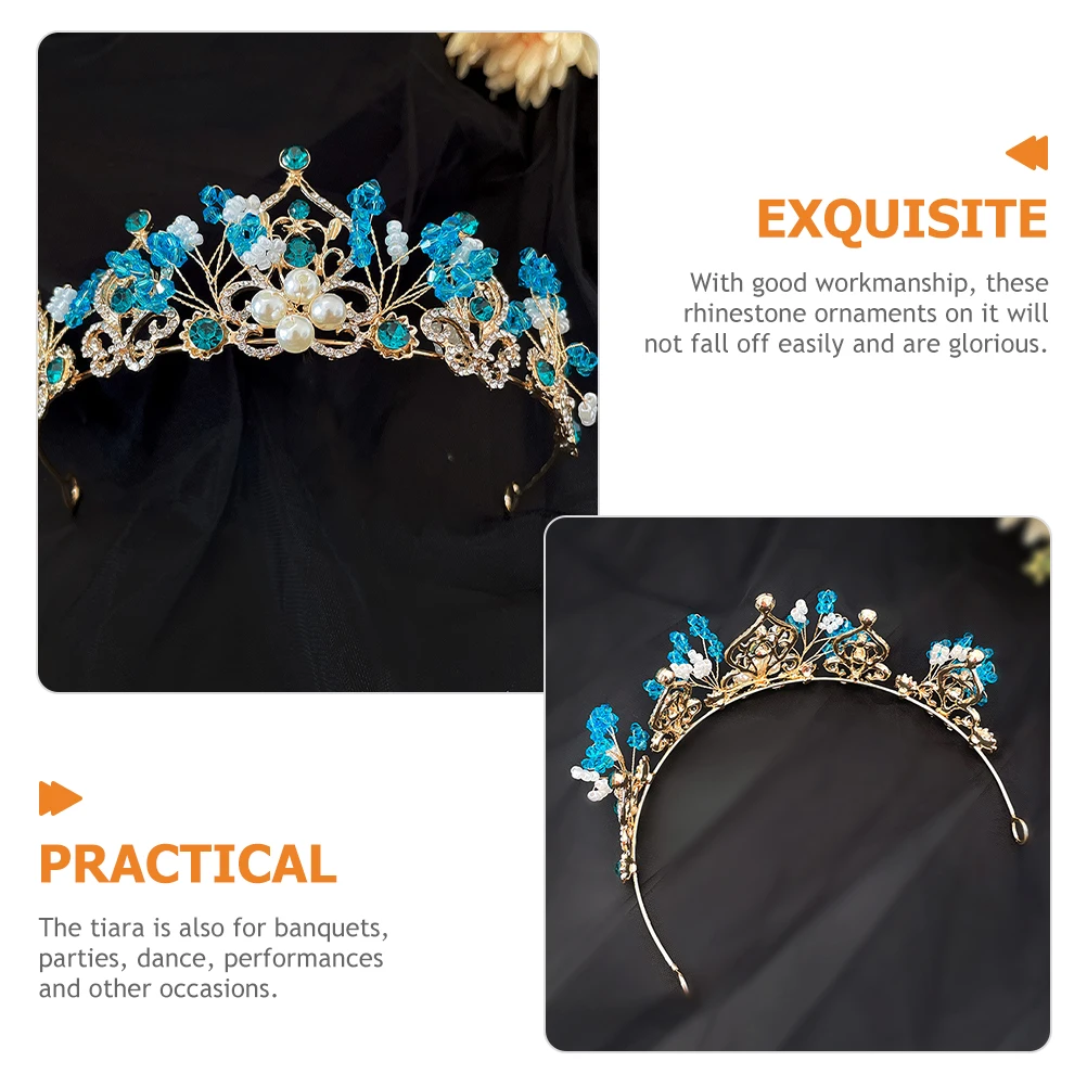 

Blue Crystal Bridal Tiara Rhinestone Hair Rhinestone Tiaras Crown Wedding Accessories Tiaras Bride Banquet Party