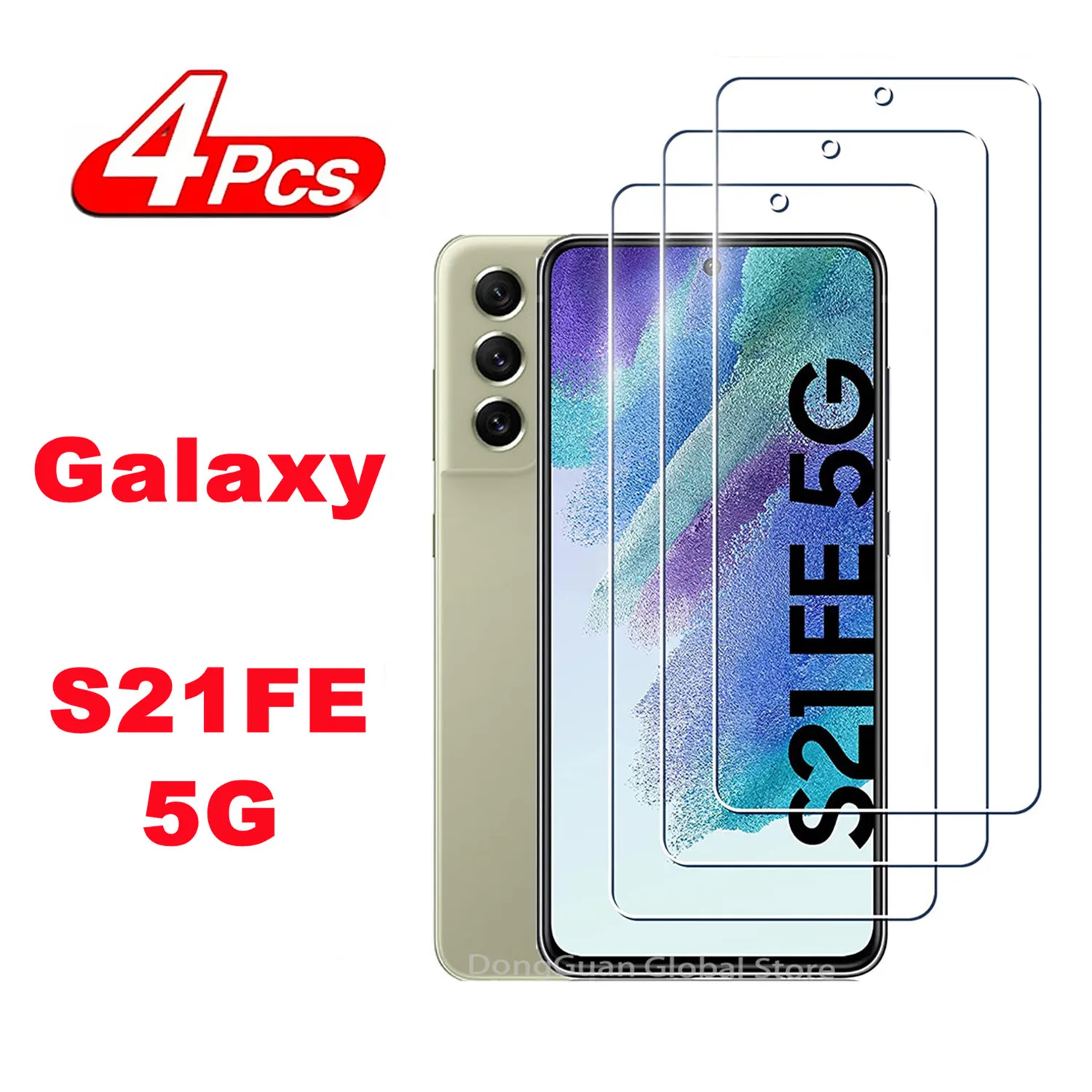 

2/4Pcs Tempered Glass For Samsung Galaxy S21 FE 5G S20 FE 5G Screen Protector Glass Support fingerprint unlocking Film