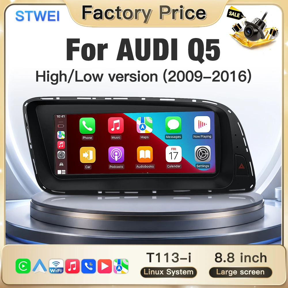 STWEI Linux Car Stereo For Audi Q5 2009-2016 8.8 inch Multimedia Player Wireless CarPlay High Version Low Version Android Auto