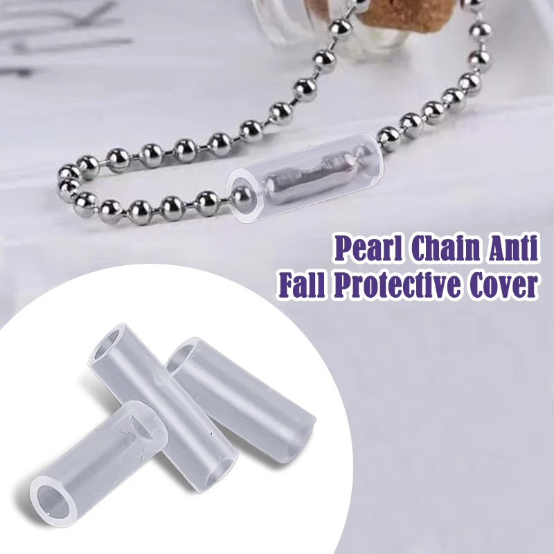 

10-50Pcs Anti-Lost Bead Chain Covers Pendant Chain Transparent Protective Cover Acrylic Tube Cap To Prevent Falling Bead Chain