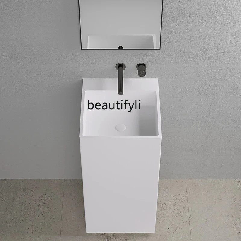 

Artificial stone square integrated floor-to-ceiling washbasin B & B hotel balcony hand-washing column basin
