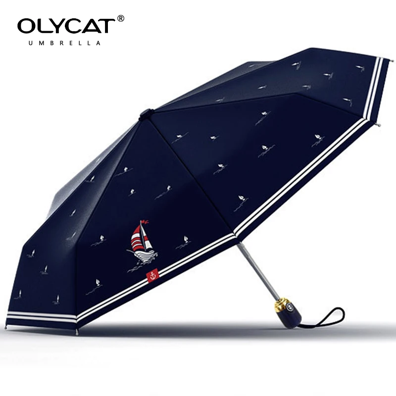 OLYCAT Fashion Women Rain Umbrella Folding Windproof 8K Anti UV Sun Automatic Umbrella Girls Travel Portable Parasol UPF50+