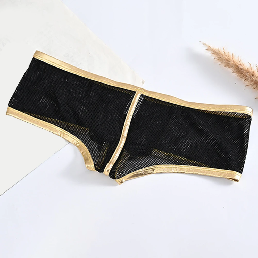 

Мужское дышащее сетчатое нижнее белье с низкой талией и дизайном чехла, удобные трусы из нейлона и спандекса для повседневной носки