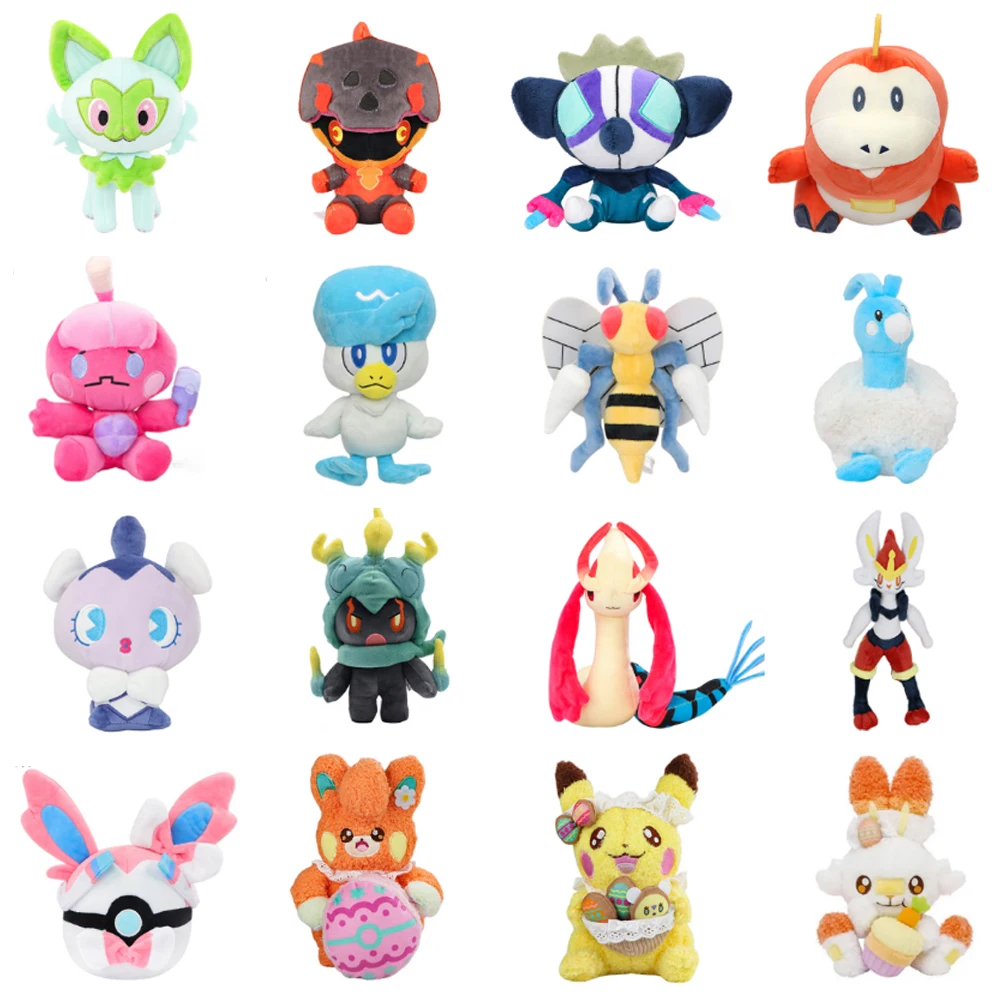 

Плюшевые игрушки с покемонами Sprigatito Fuecoco Altaria Gothita Milotic Quaxly Tinkatink, мягкие мягкие игрушки, милые куклы, рождественские подарки