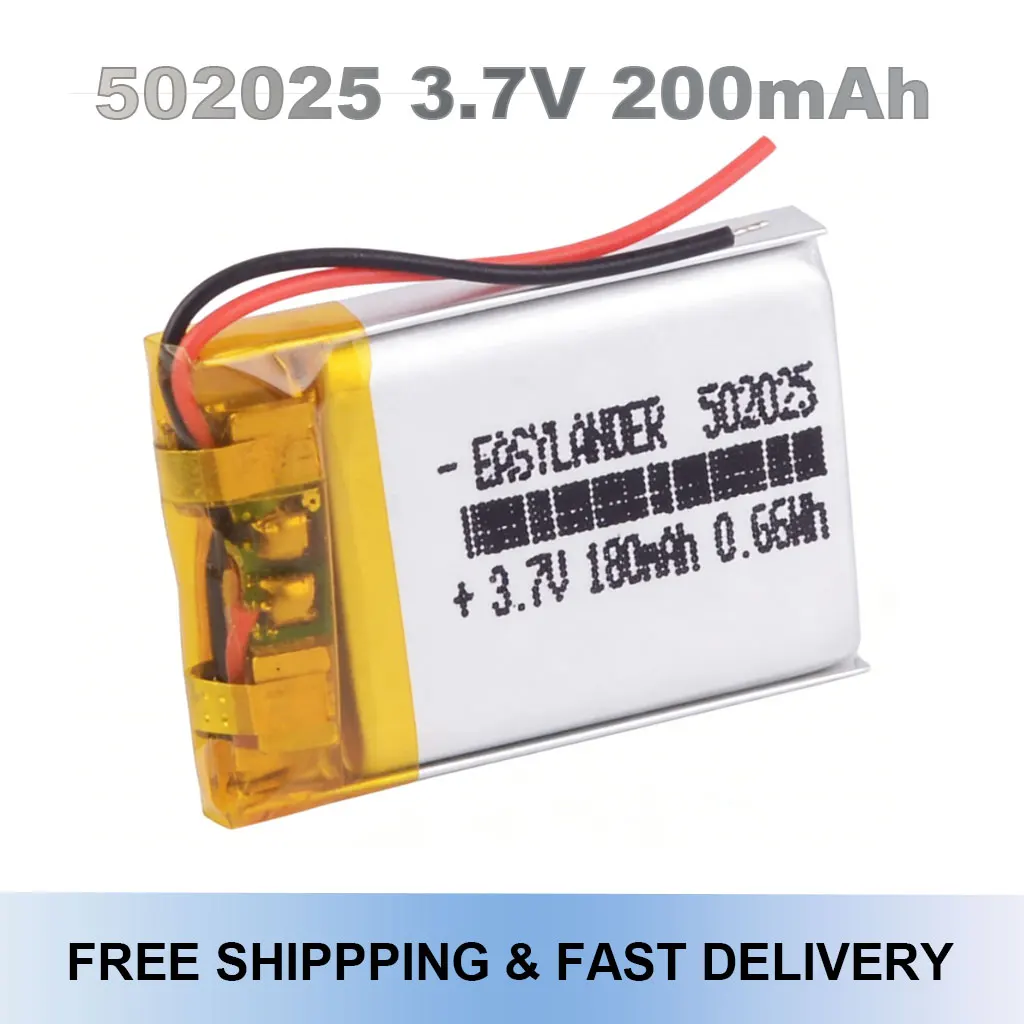 

502025 3.7V 200mAh Li-Polymer Rechargeable Battery Lipo Cells For DVR Advocam FD Recorder Registrar