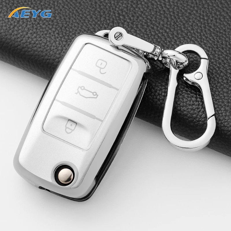 TPU Car Key Case Full Cover Shell For Volkswagen For VW Bora Polo Tiguan Jetta Passat B5 B6 B7 Golf Beetle for Skoda Octavia