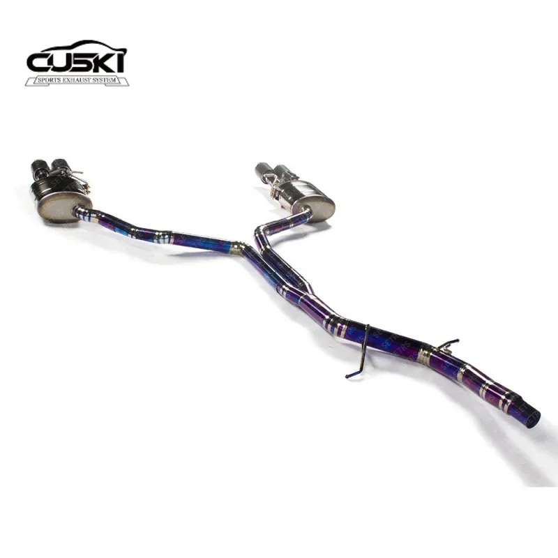 High Flow Catback Exhaust Pipe for Audi A6 A7 C7 C8 3.0T Titanium alloy car Exhaust Modification Exhaust system