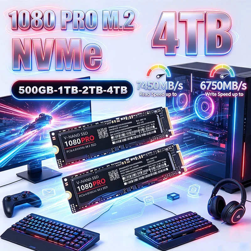 1080PRO Original New M.2 NVMe PCIe 4.0 SSD High Speed Gaming Internal Drive Storage Upgrade For PS5 Laptop Desktop PC