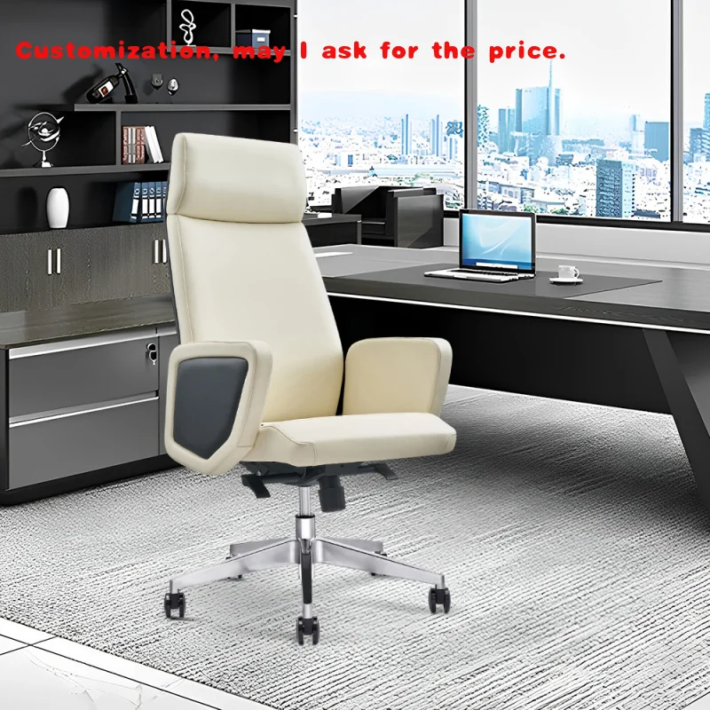 

custom.China Luxury High Back Computer PU Leather Executive Big Office Desk and Chair Set High Quality Adjustable Office Fu
