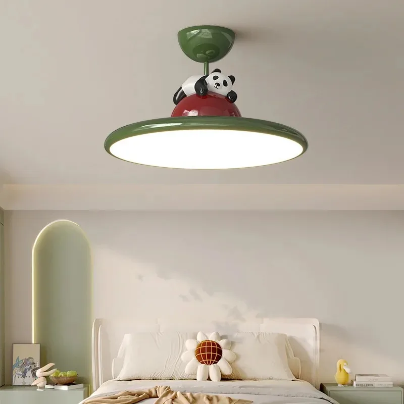 Lampa sufitowa LED w stylu kreskówkowym z pandą do pokoju dziecięcego, sypialni niemowlęcej, dla dziewczynki, chłopca, przedszkola, oprawa oświetleniowa.