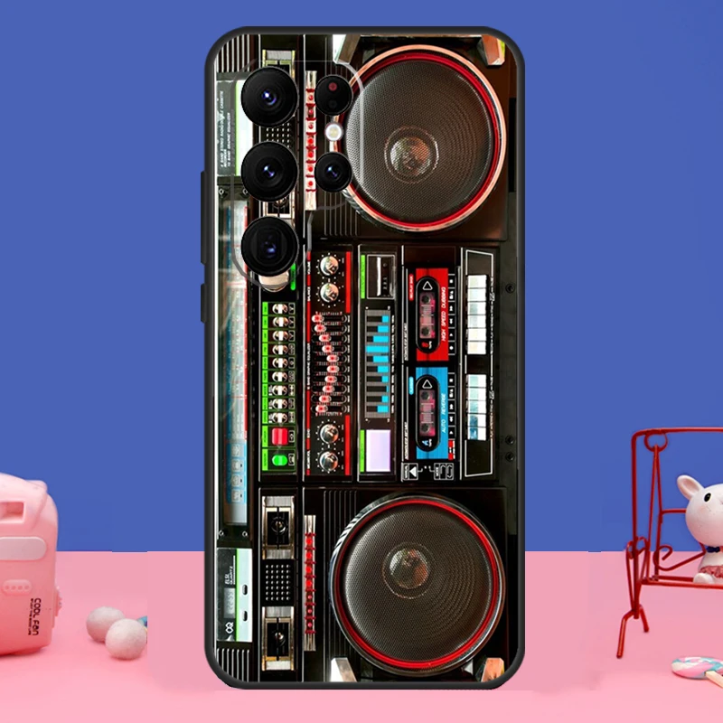 Funda de reproductor de Cassette Retro Boombox para Samsung Galaxy S23, S24 Ultra, S21, S22 Plus, Note 20, Note 10, S8, S9, S10, S20 FE, 80s