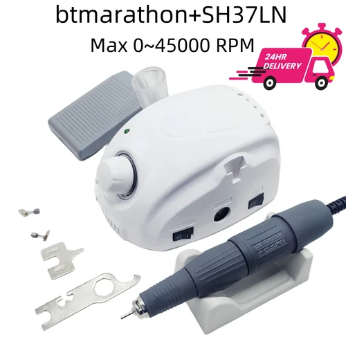 Juego de máquina de manicura BT Marathon Champion-3 de 65W, 45000rpm, SH37LN, mango de taladro eléctrico para uñas, herramienta de pulido de lima de uñas para pedicura