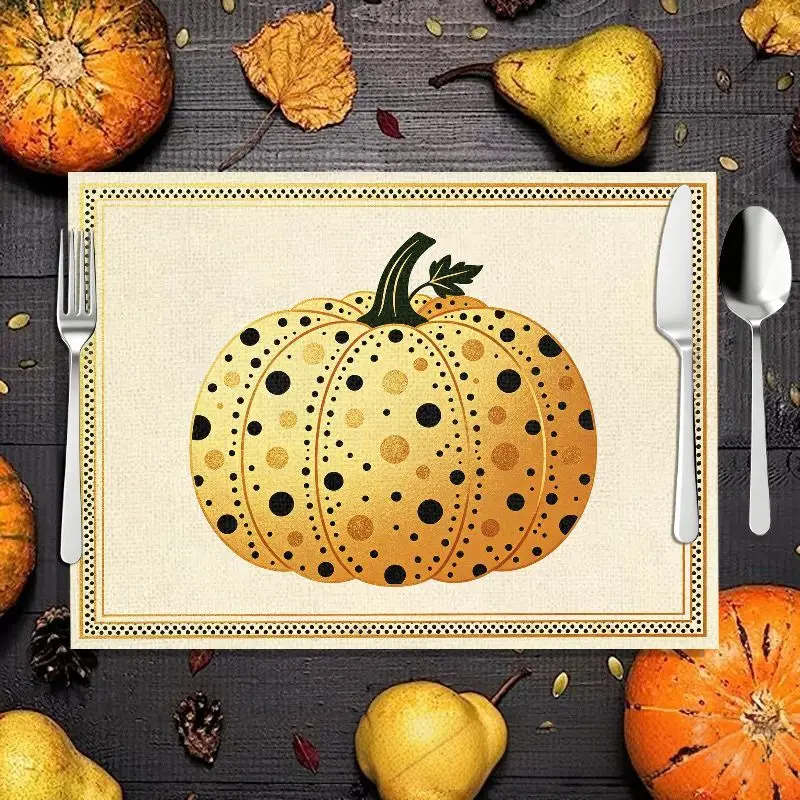 VIKAMA Whimsical Ghost Placemat Happy Halloween Witch Table Mat for Spooky Party Dining Decor