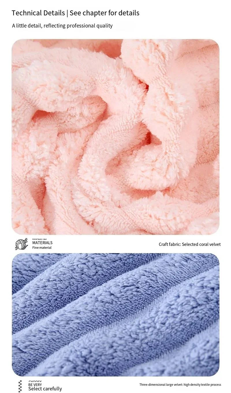 Trockenhaarkappe für Frauen, verdicktes und super saugfähiges Kopftuch zum Abwischen von Haaren, schnell trocknende Kappe, Handtuch für trockenes Haar – Detail 8
