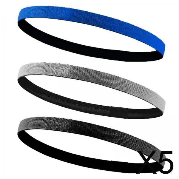 

5x3x Спортивная повязка для волос Эластичная противоскользящая повязка для бега по футболу Серый