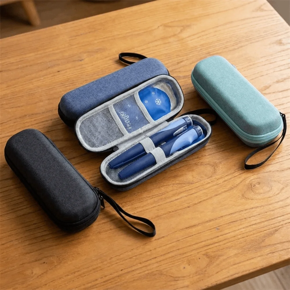 EVA Insulin Cooler Bag Waterproof Wear-resistant Insulin Vial Storage Case Temperature Display Dust-Proof
