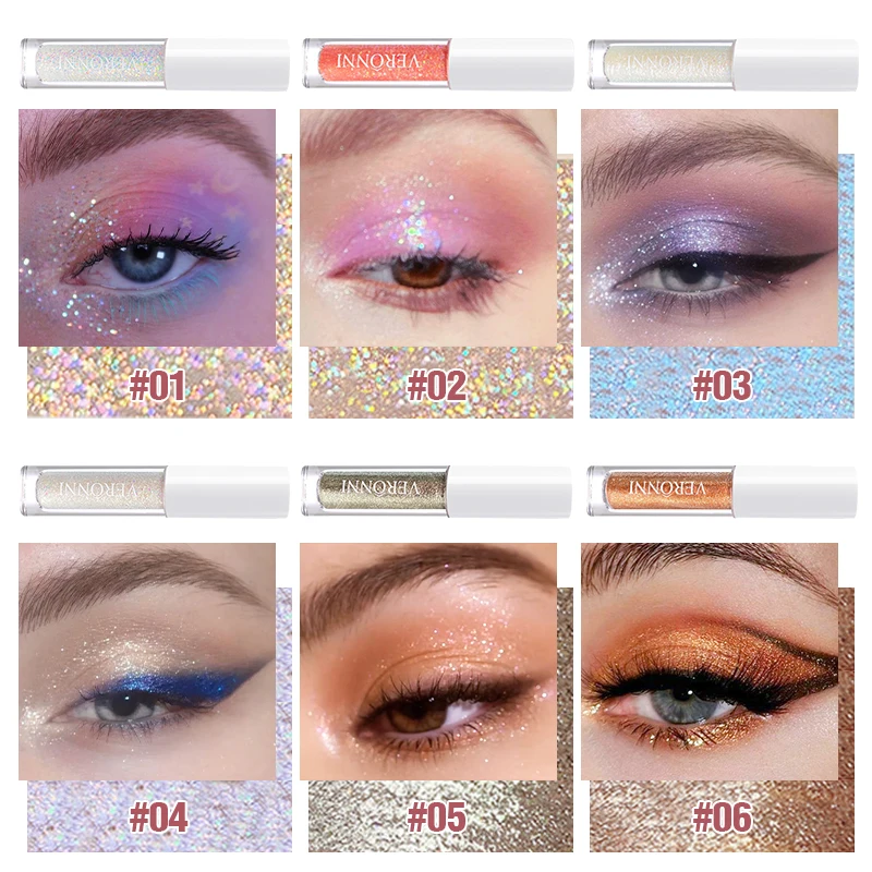 Fard à barrage liquide imperméable, éclat de diamant, paillettes monochromes durables, maquillage de ver à soie, éclat éclaircissant, Corée du Sud, 3 pièces