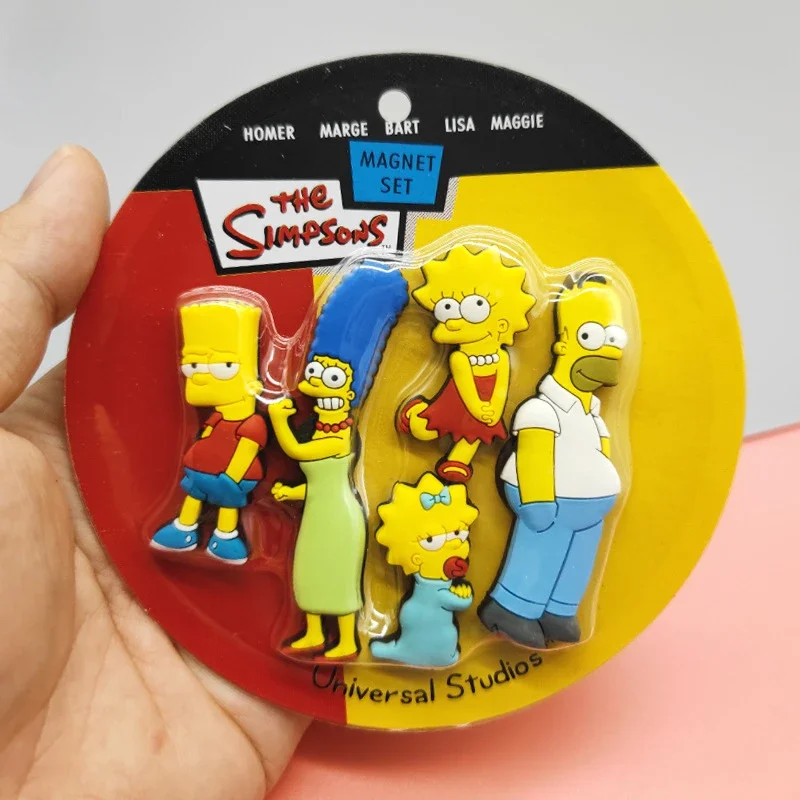 5pcs Disney The Simpsons Fridge Magnets Homer Bart PVC Refrigerator Magnet Kids Stationery Box Magnetic Sticker DIY Decor Gift