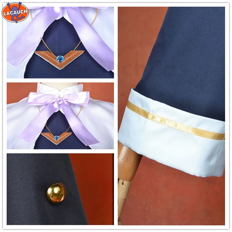 Engage Kiss Sharon Holygrail Anime Cosplay Costume Yellow Wig Nun Gown Robe Blue Dress Uniform Outfits Halloween Party Costumes