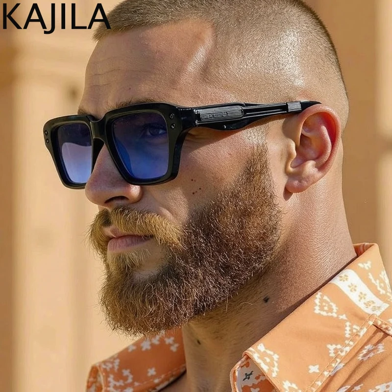 

Retro Polarized Square Punk Sunglasses Men 2025 Luxury Brand Designer Classic Driving Shield Sun Glasses for Male Shades UV400