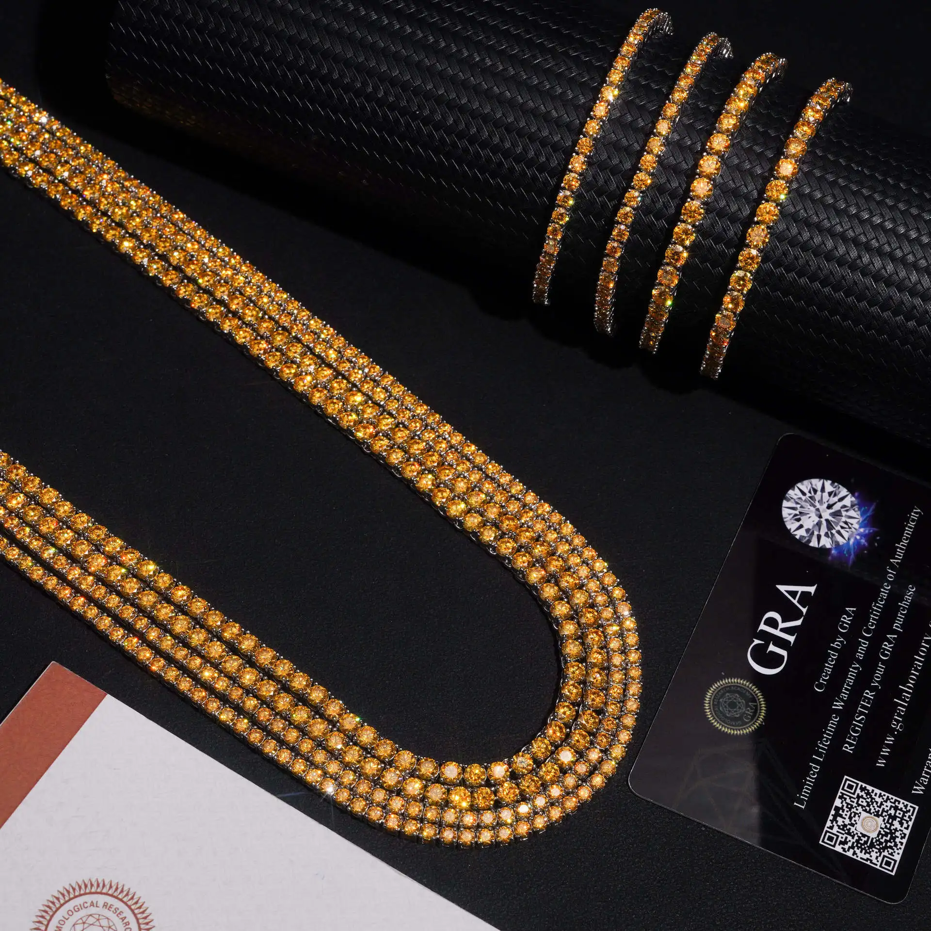

Hip Hop Jewelry New Style 925 Silver 3mm 4mm Yellow Gold Color Tennis Moissanite Chain High Quality Custom Necklace for Men