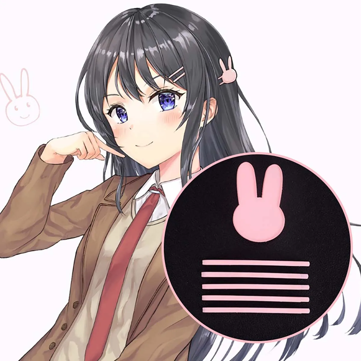 女性 ラスカルはバニーガール先輩桜島麻衣コスプレグレーロングヘアウィッグを夢見ていない