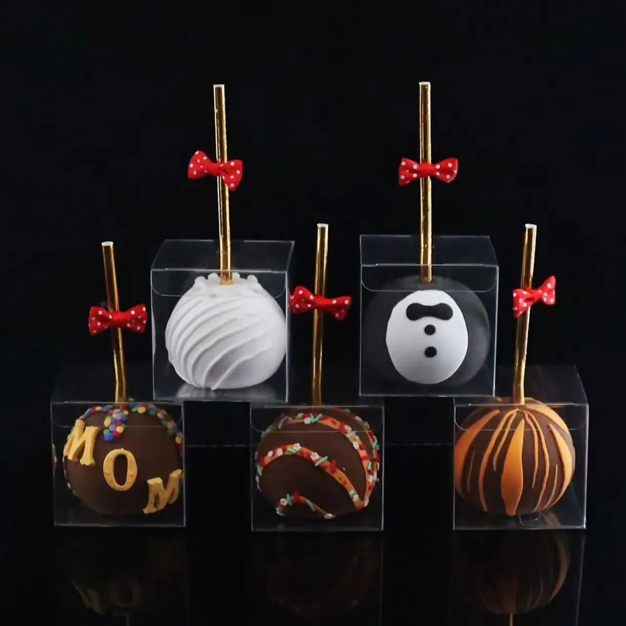Candy Apple Boxes with Hole 4x4x4 Inch Clear Chocolate Bomb Boxes Small Gift Boxes Cupcake Boxes Birthday Wedding Party Favor Bo