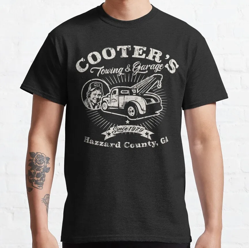 

Cooter's Towing & Garage Vintage Hazzard County Dks Gift t shirt Retro movie The Dukes Of Hazzard Graphic clothes All size Tops